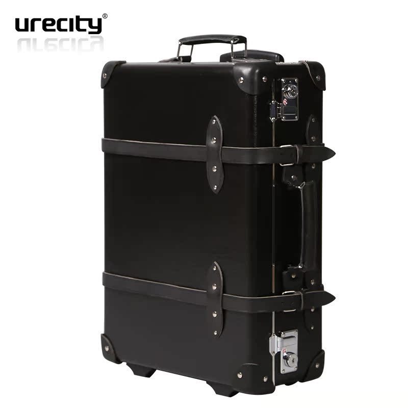 urecity复古拉杆箱蓝色大海传说牛皮行李旅行箱漫游家30寸行李箱
