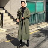 风衣男韩版长款过膝男款风衣2017新款秋季外套宽松薄款双排扣潮流