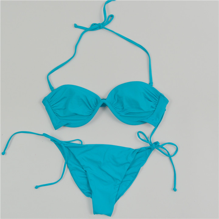 欧美显瘦大码bikini 抹胸聚拢大码比基尼 泳衣女 kc07