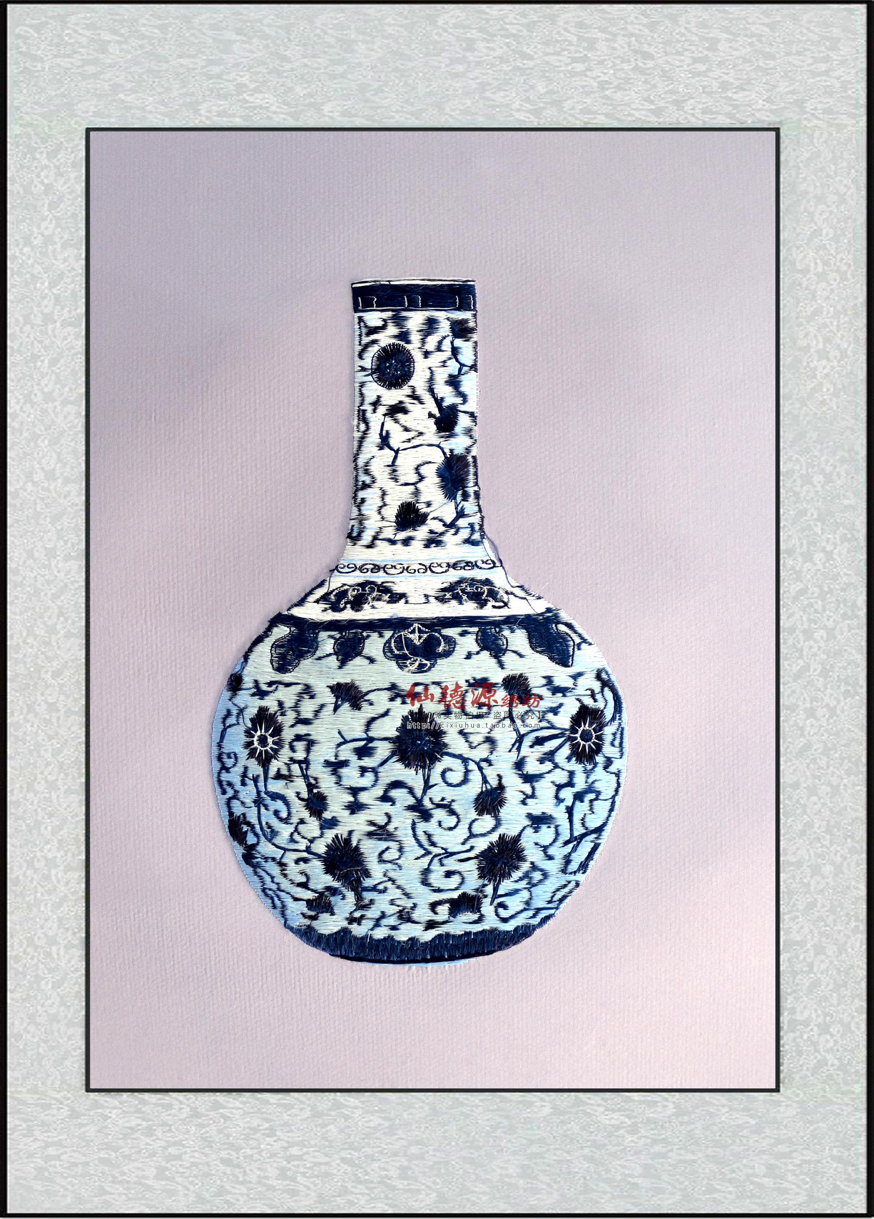 青花斗彩瓷瓶·清风和畅-陶人七闲艺术作品-图片