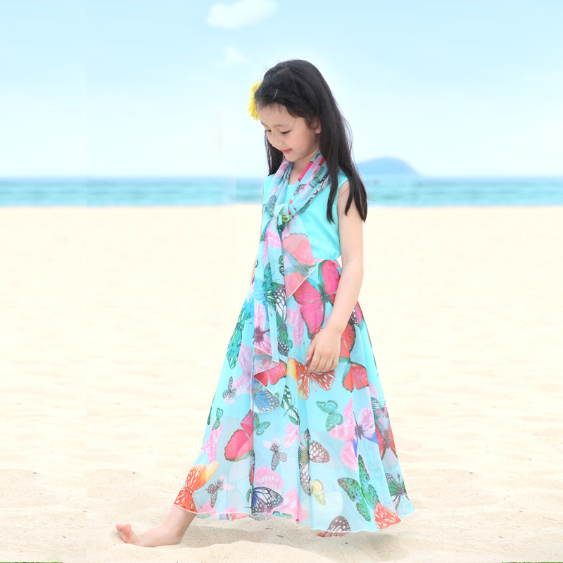 4女童连衣裙2016夏季5中大儿童沙滩裙7小女孩