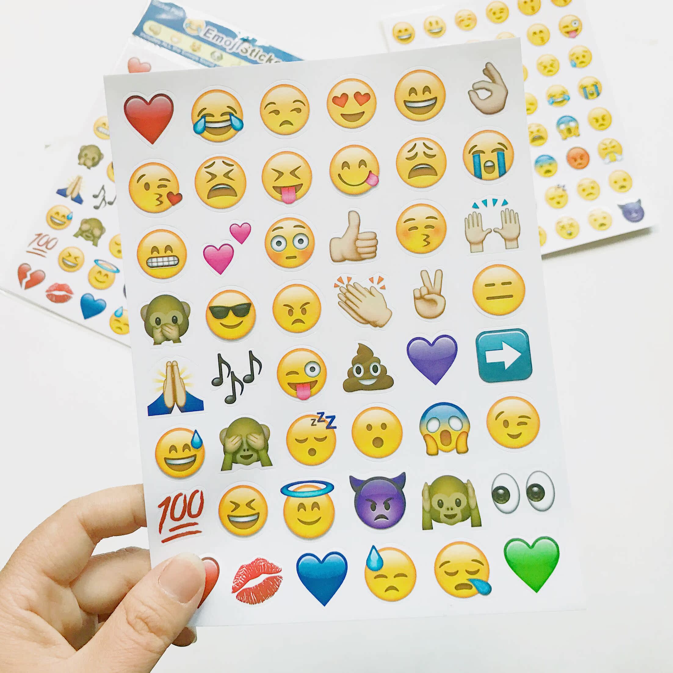 emoji表情贴纸 苹果表情包纸质笑脸贴画 含192个迷你小表情