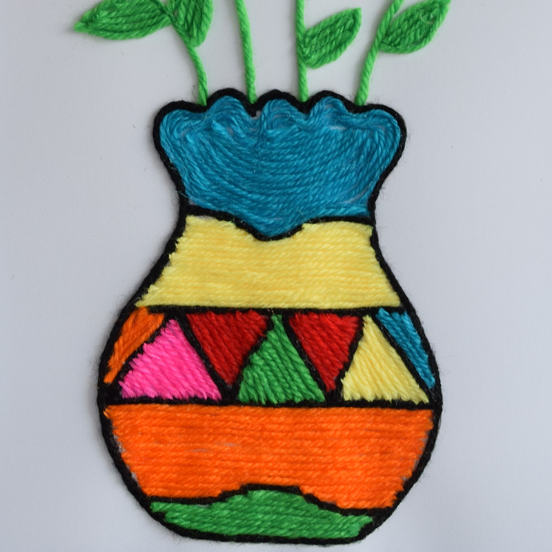 包邮儿童手工diy创意材料包毛线贴画趣味亲子手工贴画