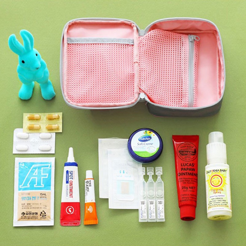 韩国新品便携式医药包旅游户外急救包药品收纳包可爱化妆小口袋