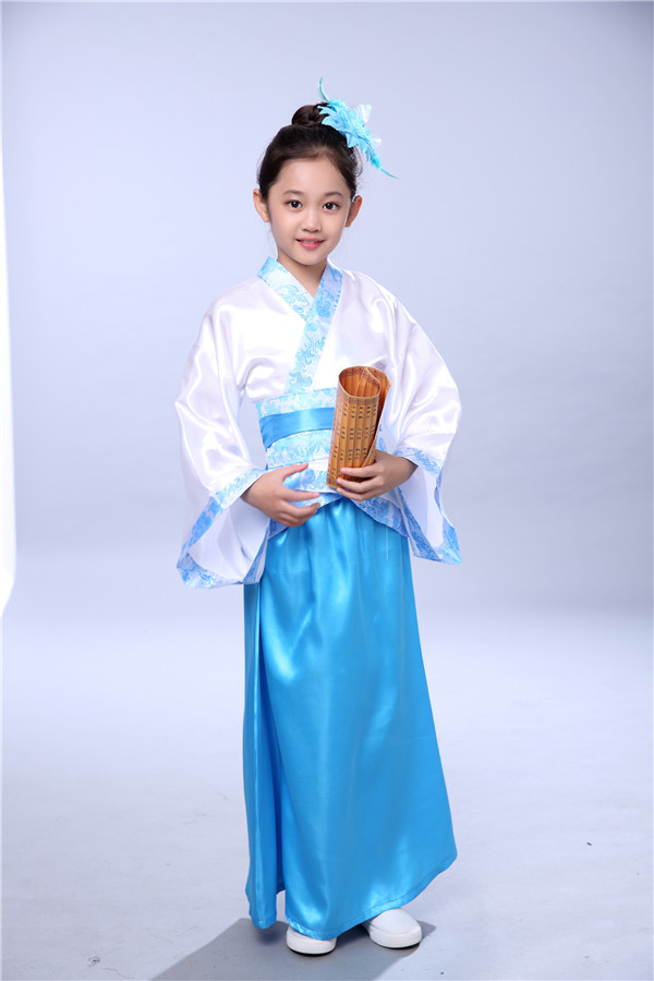 儿童汉服古装舞台演出服国学服男女童书童表演服三字经学生朗诵服