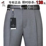 男士西装裤中年商务休闲西裤免烫宽松大码直筒高腰长裤爸爸装薄款