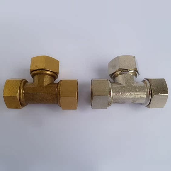 全铜加厚活接三通热水器专用水管燃气管4分内外丝三通 卫浴配件