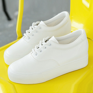 学生内增高厚底帆布鞋