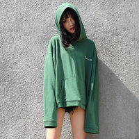 IK潮牌2016秋季新品欧美贴章印花长袖拼接撞