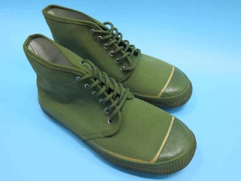 男士草绿色系带鞋农田鞋高帮鞋帆布鞋透气布鞋解放鞋经典单鞋包邮