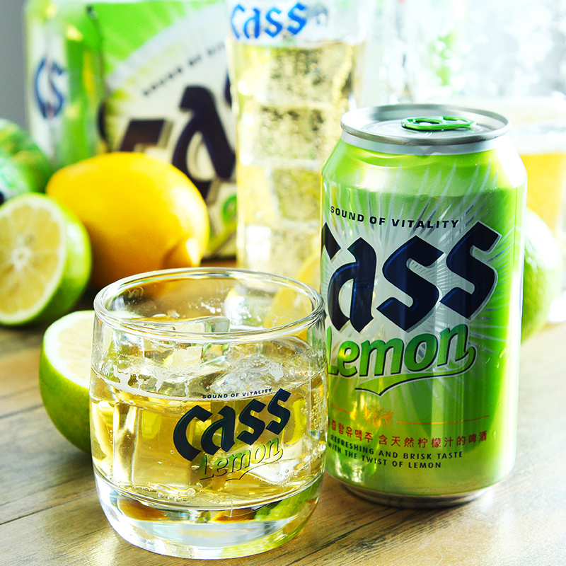 韩国进口 凯狮啤酒cass柠檬味355mlx6听连包 拉格啤酒