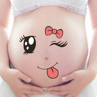 孕妇照肚皮贴妇肚子贴纸孕大肚贴怀孕肚脐贴画