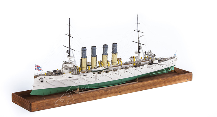 沙俄瓦良格号防护巡洋舰 纸模型 1:200 军舰模型 wariag 军武宅