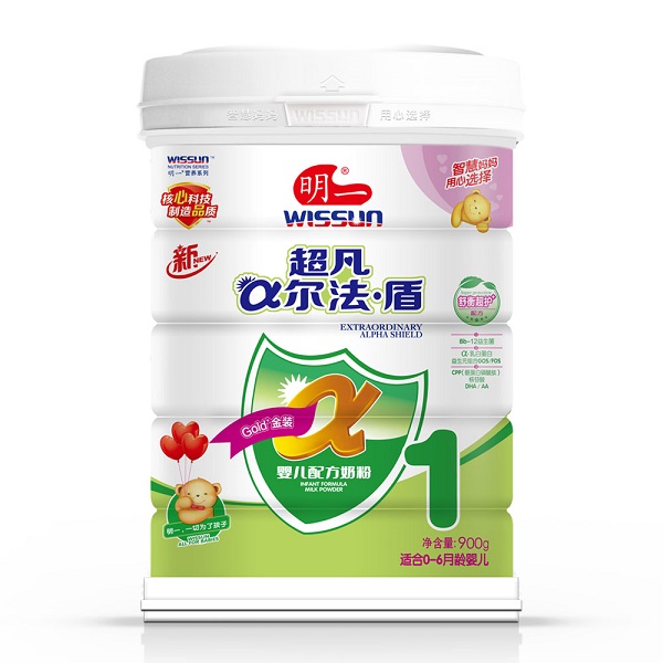 【买2送1罐】明一超凡a尔法盾婴幼儿配方奶粉1段2段3段900克听装