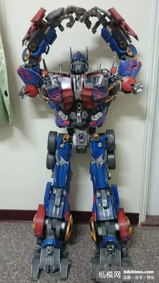 电影版变形金刚transformers 擎天柱 3d纸模型diy1.1米 pr版