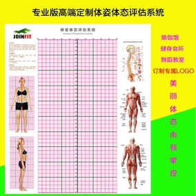 专业版体态评估图表壁纸健身房瑜伽馆身体姿态评测中医馆骨骼评估