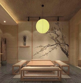 禅意墙纸 禅意壁画 禅意空间禅茶空间香道会所花道空间家居小禅修
