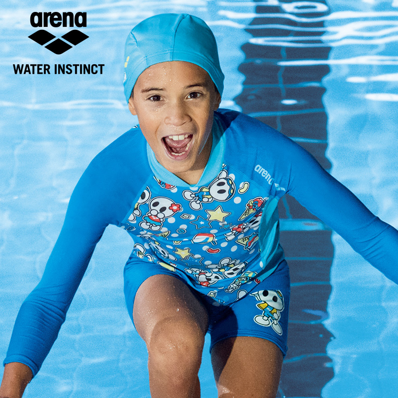 arena 阿瑞娜新品儿童可爱印花 高弹舒适防晒长袖 男女童防晒上衣