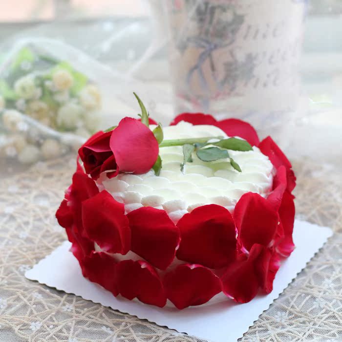 私人订制鲜花玫瑰情侣浪漫生日蛋糕新鲜水果动物奶油温州同城配送