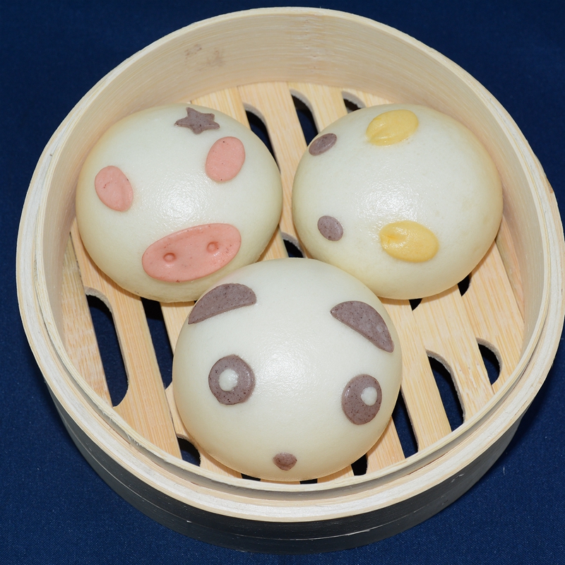 卡通奶黄馅儿包子 果蔬蔬菜手工馒头儿童早