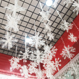 圣诞立体交叉雪花片 雪花吊饰 圣诞树挂件 雪花片 大中小三件套