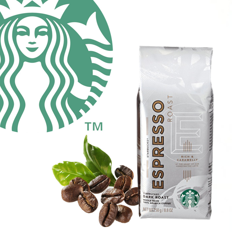 星巴克咖啡豆原装进口starbucks意式浓缩烘焙可磨粉250g现货包邮