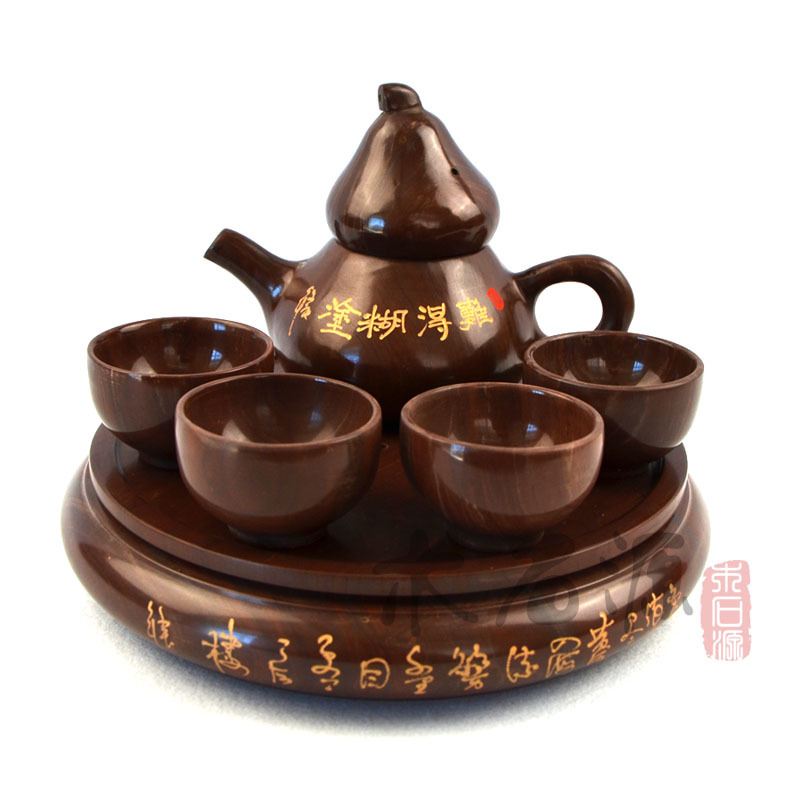 【木石源】天然木鱼石整套功夫茶具套装纯手工茶壶非紫砂陶瓷