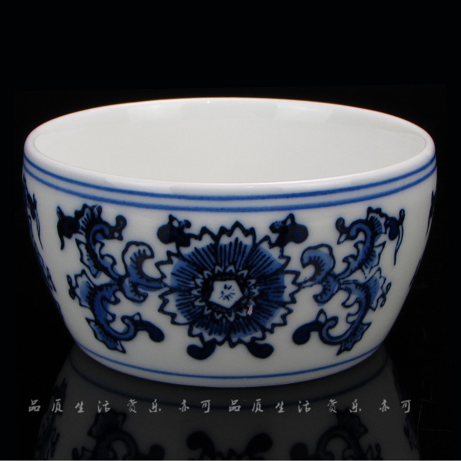 正品景德镇瓷器贵和祥京德窑青花缠枝牡丹 精美小雅手绘茶具杯子