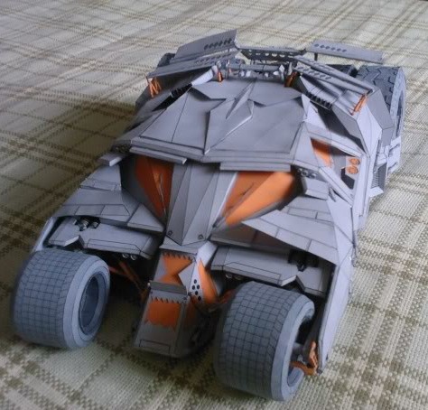 立体折纸手工制作模型剪纸 仿真蝙蝠侠 战车 超帅车模 3d纸模
