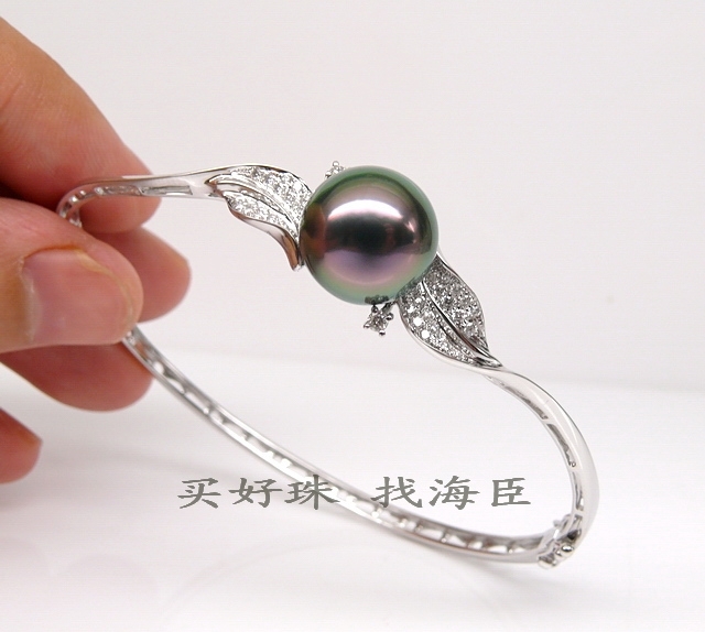 海臣珍珠 珍珠订制 海水珍珠手镯款式18k金钻石不含珍珠 szt06