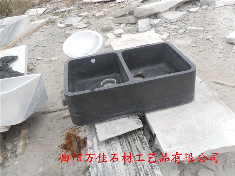 大理石洗菜盆 洗脸盆 大理石厨具 汉白玉洗脸盆 黑色大理石洗菜盆