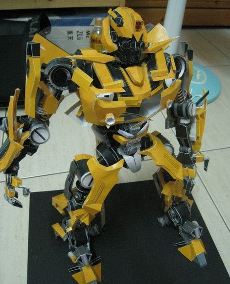 立体折纸手工制作模型剪纸 变形金刚 大黄蜂 机器人 3d纸模