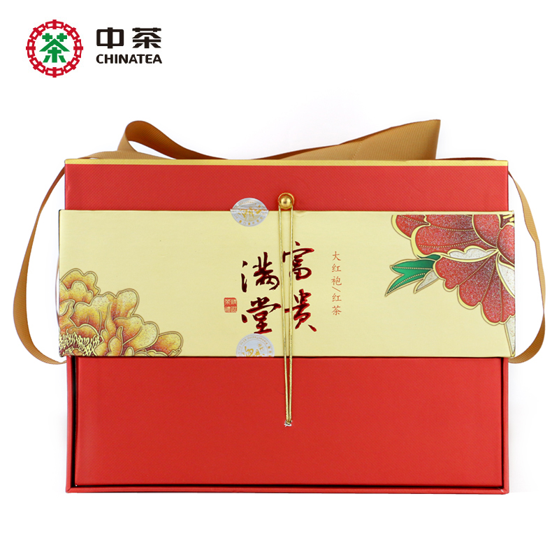中茶乌龙茶 武夷岩茶（大红袍 红茶）富贵满堂礼盒装400g 中粮