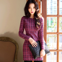 雪纺连衣裙2015时尚新款<em>女夏装</em>韩版中袖<em>杏色</em>
