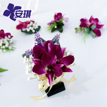 高端精致手工商务活动会议仿真兰花胸花开业剪彩礼仪洋兰贵宾襟花