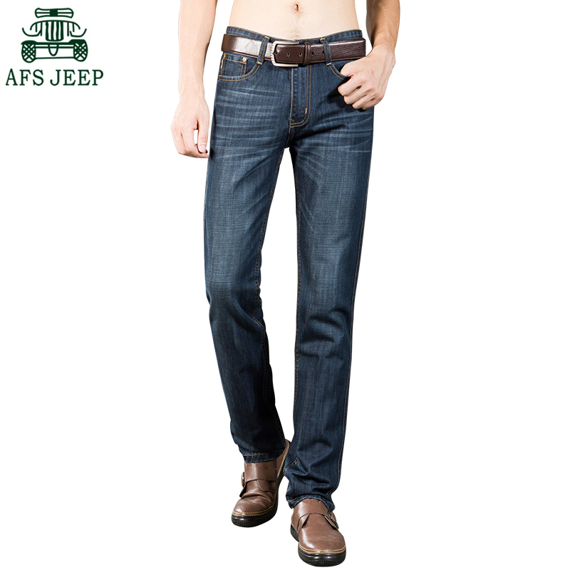 Afs Jeep秋季上新大码男士牛仔裤商务休闲男裤