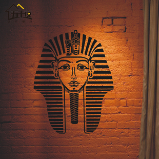图坦卡门古埃及法老抽象人物墙贴酒吧ktv包厢台球厅装饰 新品上架