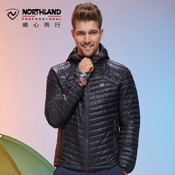 诺诗兰NORTHLAND秋冬户外男款羽绒服轻薄鹅绒保暖外套GD045619