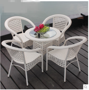 宜家藤椅子茶几三件套五件套时尚阳台户外欧式花园休闲桌椅家具