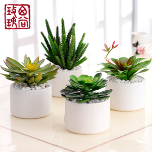 仿真多肉植物组合小盆景 假花办公桌绿植 小盆栽室内家居装饰摆件