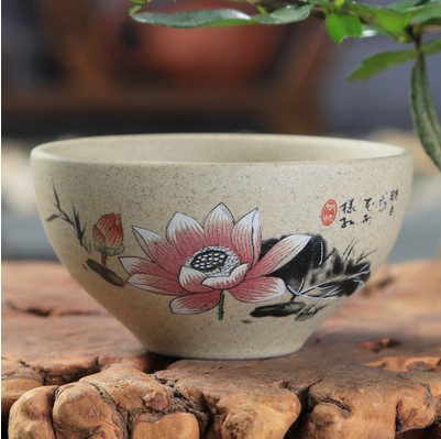工夫茶杯品茗杯粗陶烤花茶器茶具 功夫茶具高档茶杯茶具 陶土茶杯