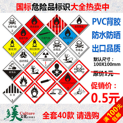 易燃液体腐蚀品9类标识危险品标牌化学品标识危险货物包装标志贴