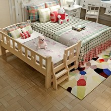拼接儿童床男孩单人加宽床边加床女孩小床拼床大床带护栏实木婴儿图片