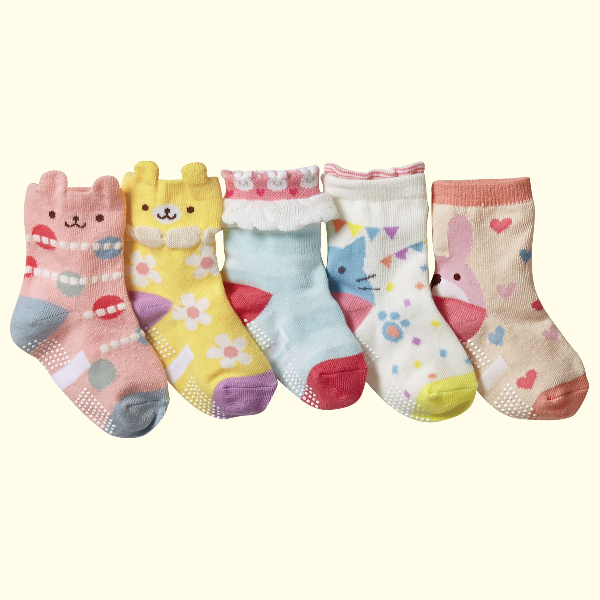 包邮 春款nissen新品 全棉女宝宝袜子 婴儿防滑袜 可爱立体儿童袜