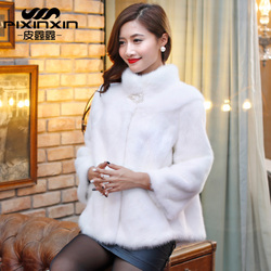 反季大促貂皮大衣女短款 大连母貂整貂水貂皮
