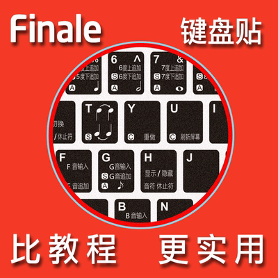 finale 2014.5 打谱制谱软件键盘贴 简体中文汉