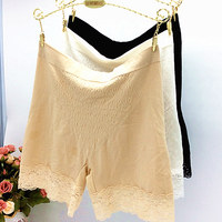 3条浪莎安全裤防走光女士蕾丝短裤保险裤紧身