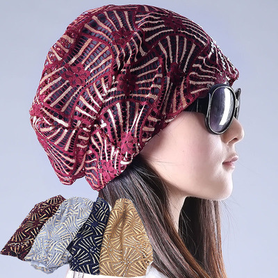 2015年夏秋季节蝴蝶结套头帽子包头帽睡帽月