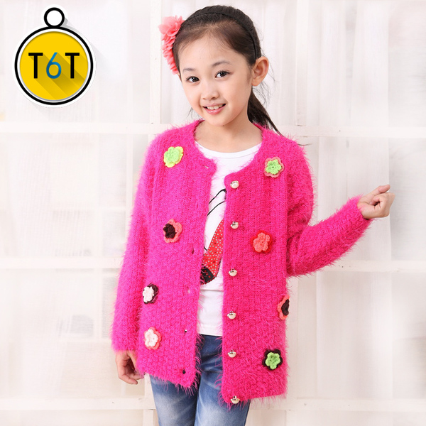 正品童装绒衫 T6T<em>2015</em>儿童春装 <em>外套中长</em>针织