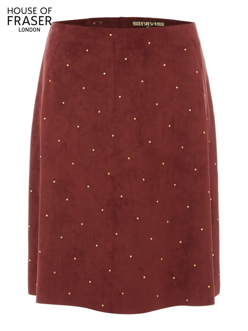 英国女装BIBA波点复古深酒红中裙新品7折 3件